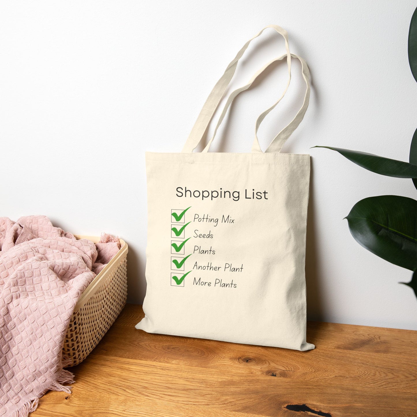 Garden Store Shopping List  -  Cotton Canvas Tote Bag