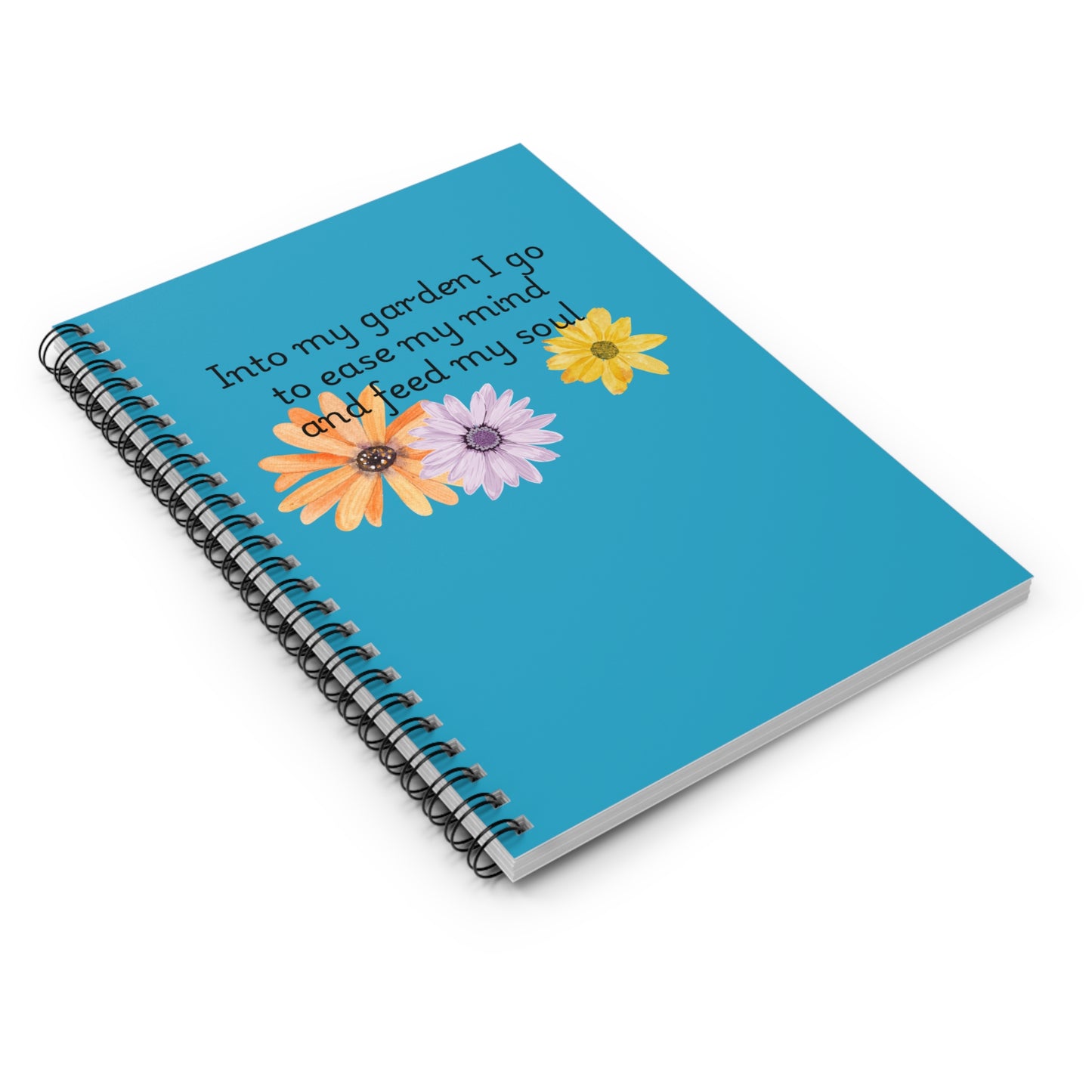 Floral Inspirational Spiral Notebook - "Into My Garden I Go"