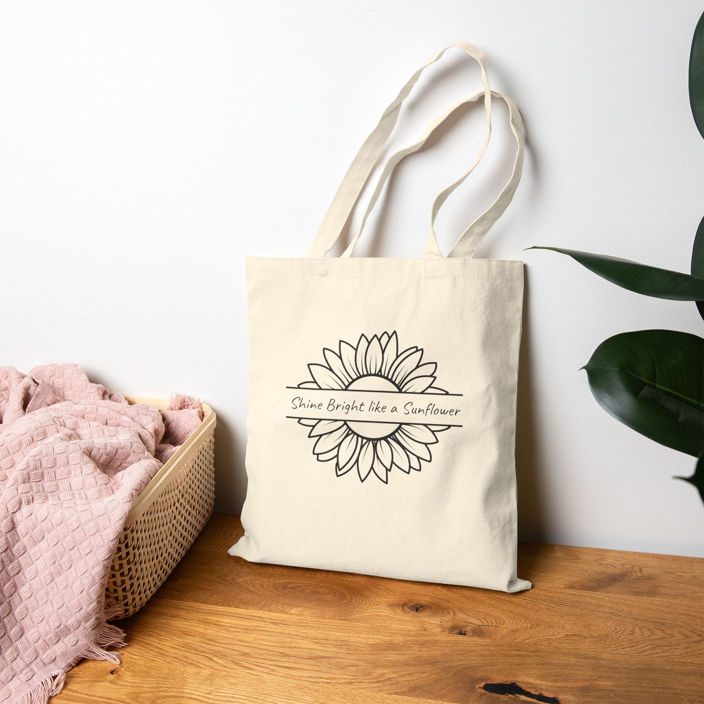 Shine Bright like a Sunflower -  Cotton Canvas Tote Bag