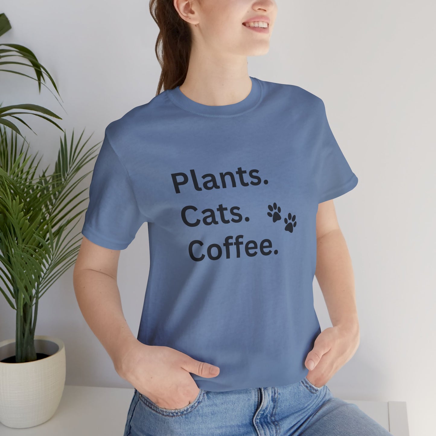 Plants,Cats and Coffee - Unisex T-Shirt