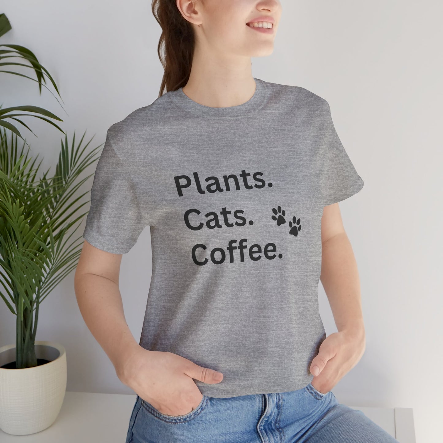 Plants,Cats and Coffee - Unisex T-Shirt