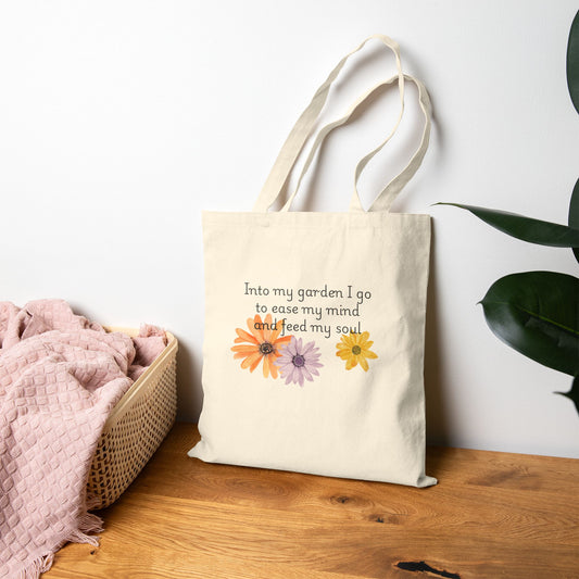 Into my Garden I go -  Cotton Canvas Tote Bag