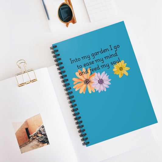 Floral Inspirational Spiral Notebook - "Into My Garden I Go"