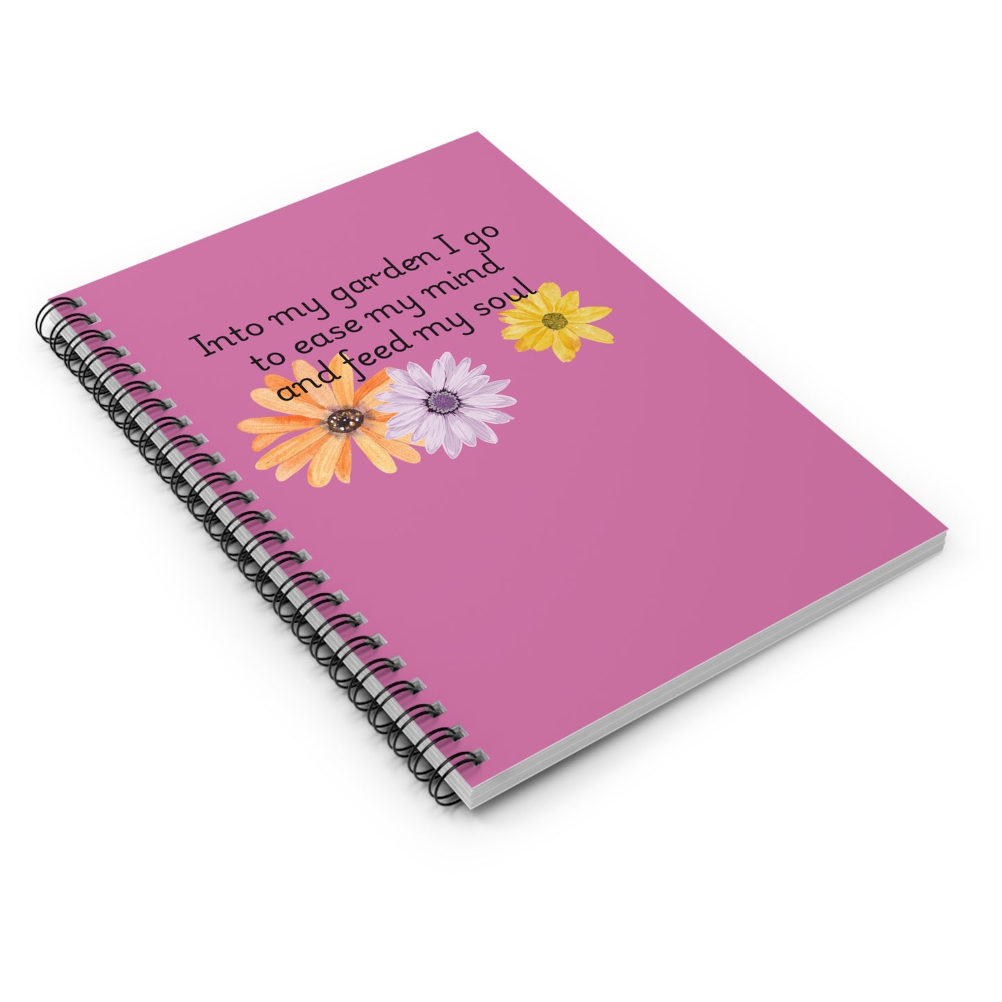 Floral Inspirational Spiral Notebook - "Into My Garden I Go"