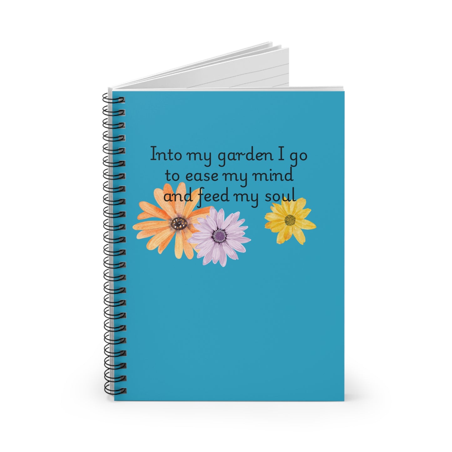 Floral Inspirational Spiral Notebook - "Into My Garden I Go"