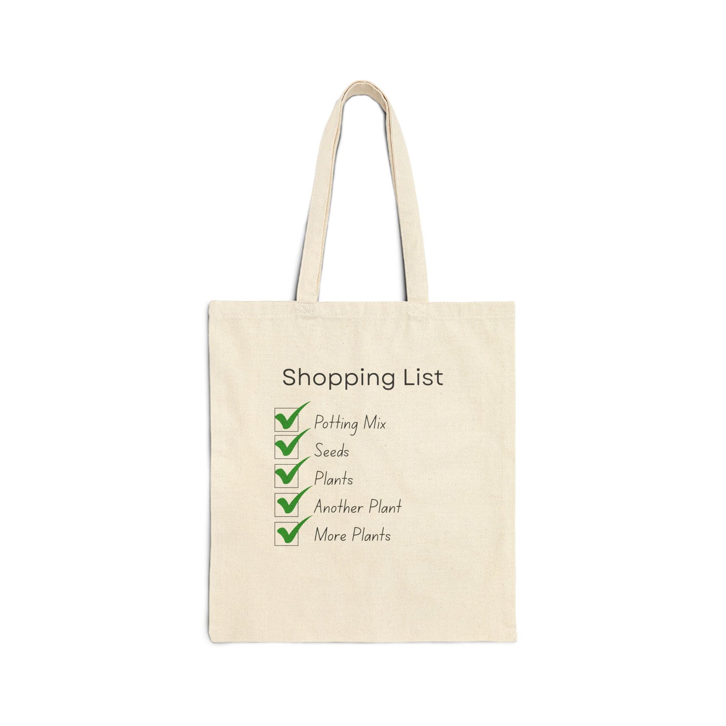 Garden Store Shopping List  -  Cotton Canvas Tote Bag