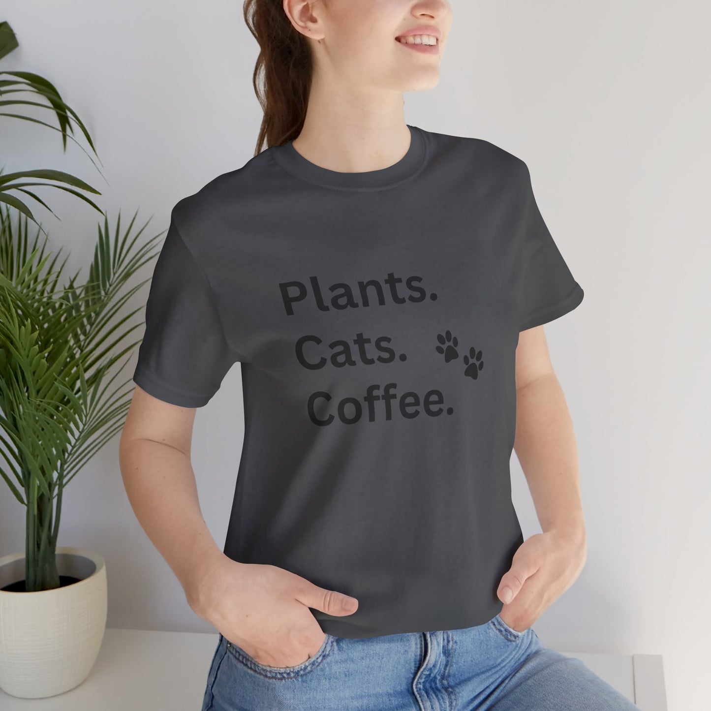Plants,Cats and Coffee - Unisex T-Shirt