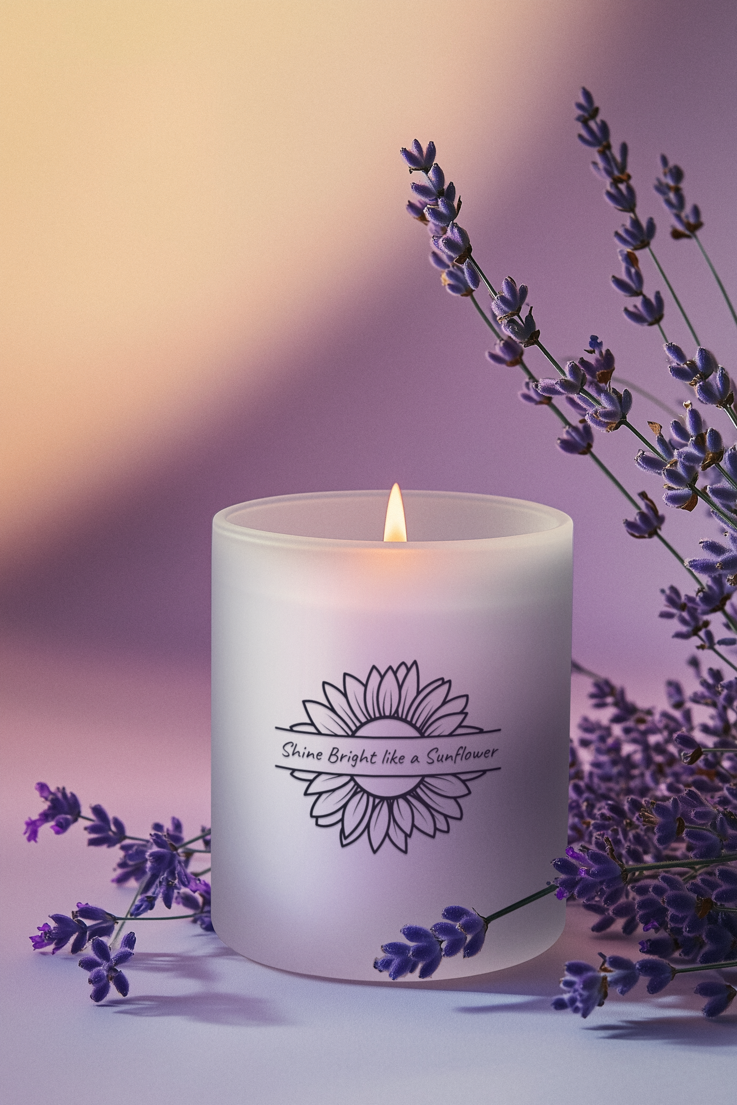 Shine Bright like a Sunflower Inspirational Glass Candle - 11oz