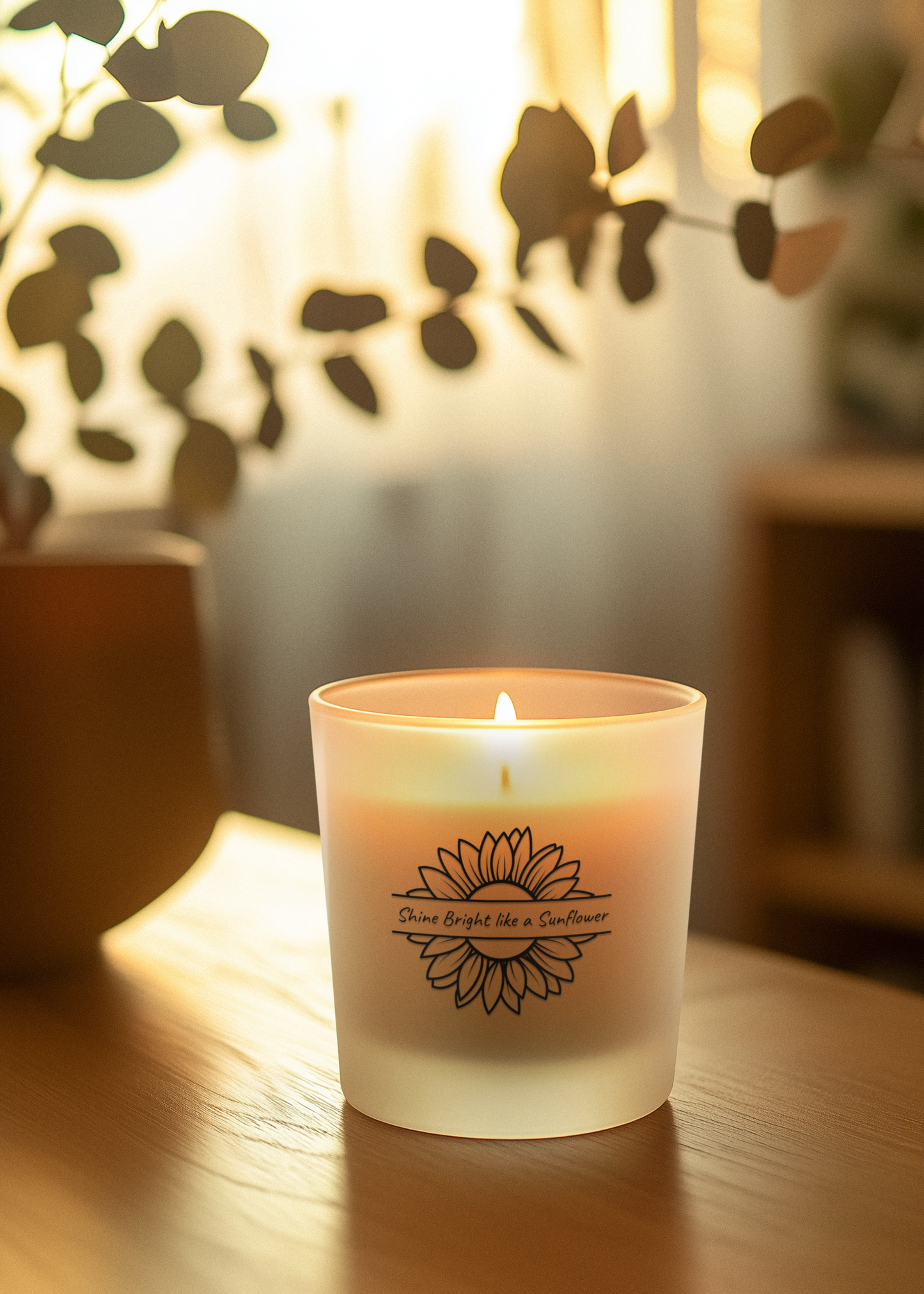Shine Bright like a Sunflower Inspirational Glass Candle - 11oz