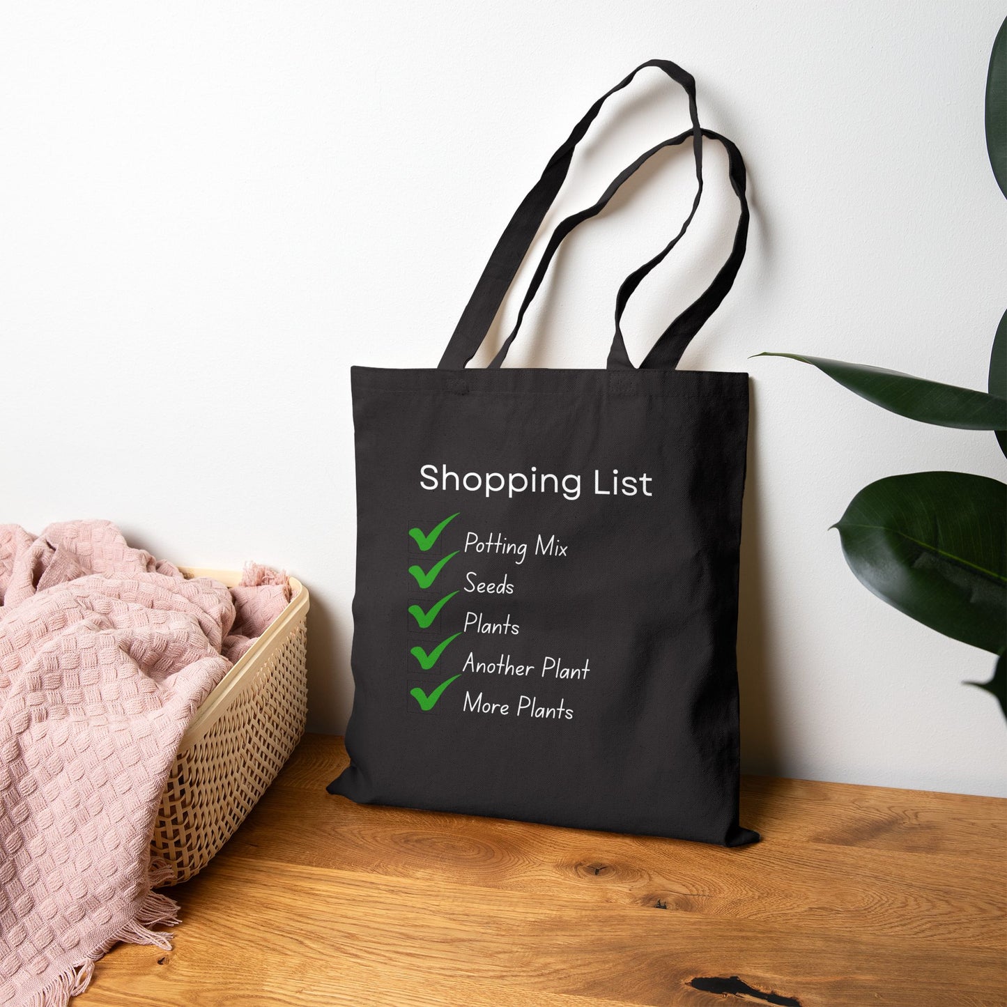 Garden Store Shopping List  -  Cotton Canvas Tote Bag