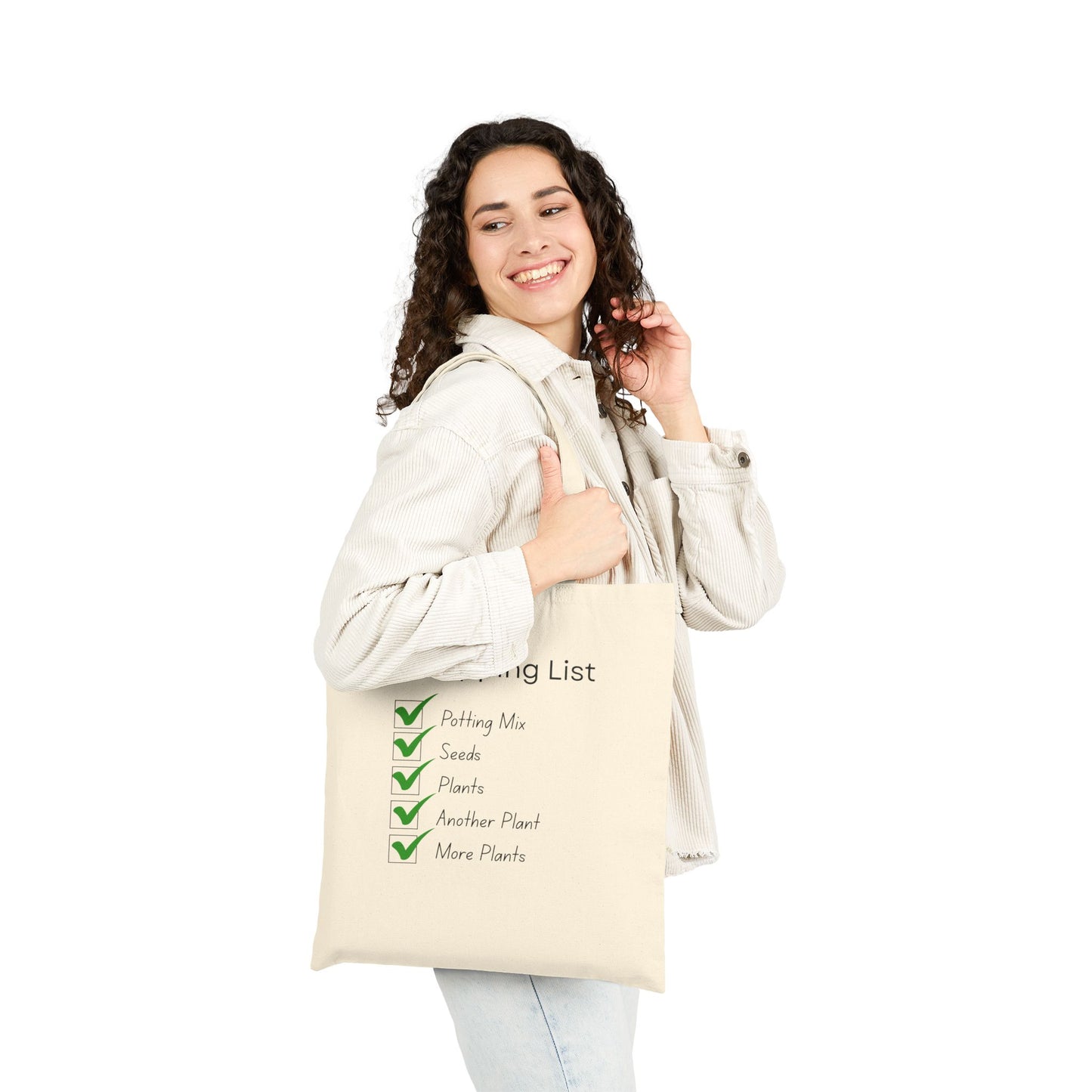 Garden Store Shopping List  -  Cotton Canvas Tote Bag